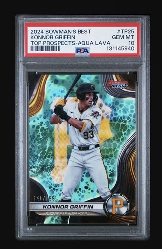 KONNOR GRIFFIN 2024 BOWMAN'S BEST BASEBALL AQUA LAVA GEM /199 PSA 10