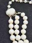 Vintage White Milk Glass Double Knotted Triple Strand Choker/Necklace — photo 4