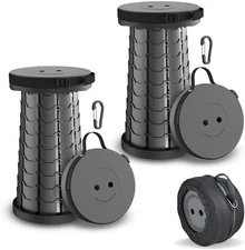 NUMANU 2-Pack Collapsible Stool & Carry 2PK 18 Old-Gen + Accessories, Black 