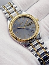 Orologio da polso uomo GIAPPONE [N. MINT] 1997 Seiko Quartz 36mm bicolore data giorno