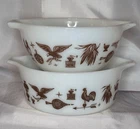 Vintage Pyrex Early American 472 1-1/2 Pt  & 441  1-1/2 Pt  Cinderella Bowl ￼