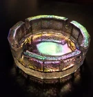 Vintage Blenko glass Ashtray, Large. Iridescent. 6 x 2.