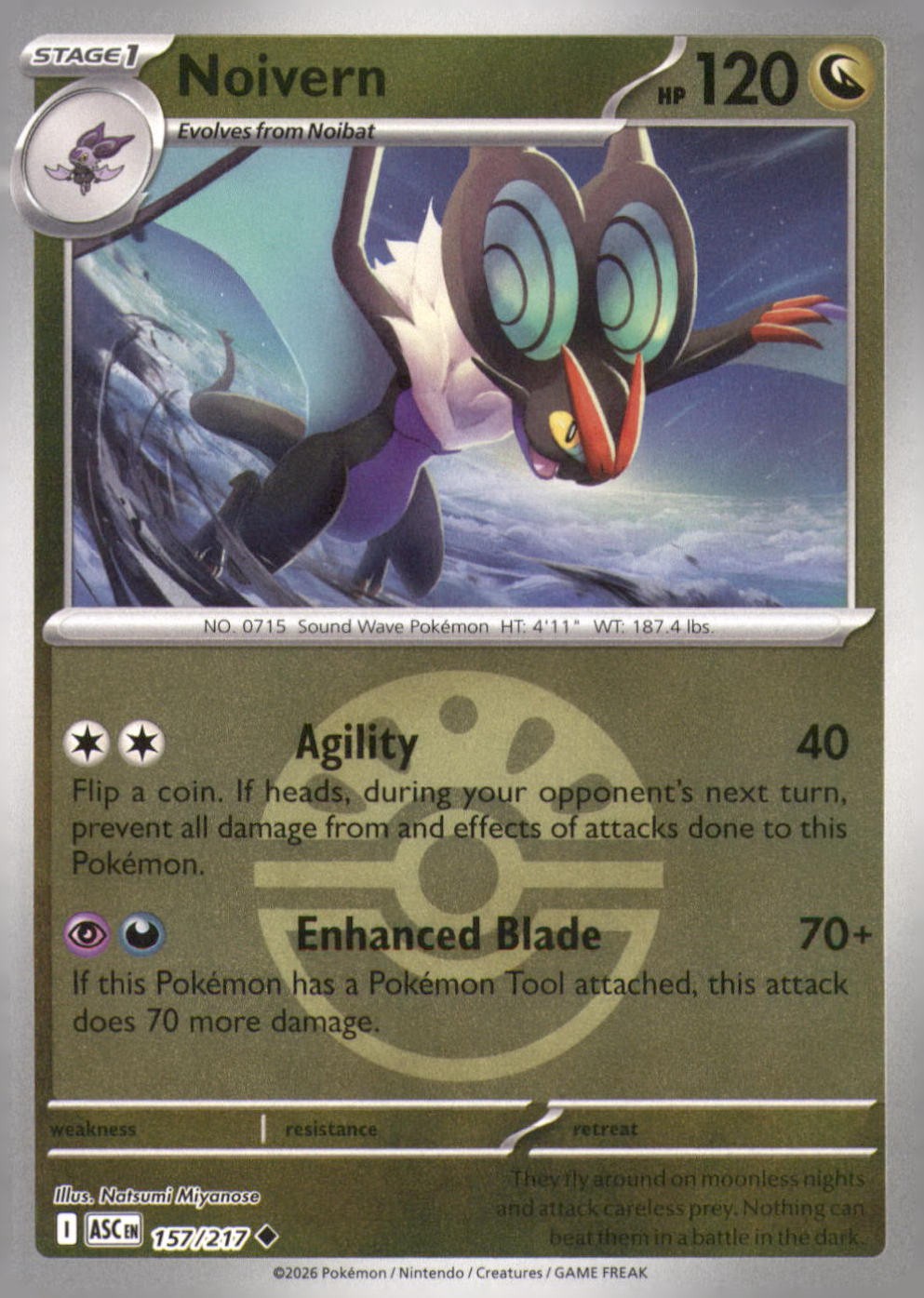 NOIVERN (FRIEND BALL) 157/217 UNCOMMON ASCENDED HEROES POKEMON NEAR MINT