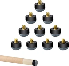 GSE Games & Sports Expert 10 Pieces 12mm/13mm Billiard Pool Tips, 13mm, Black 