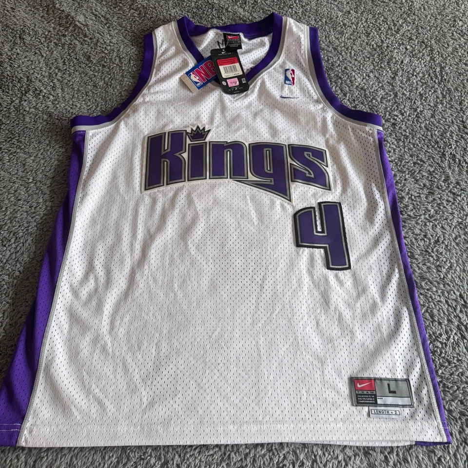 Nova Camiseta Swingman Branca Vintage Nike NBA Sacramento Kings Chris Webber Masculina G - Imagem 2 de 4