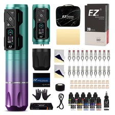EZ Tattoo Kit Tattoo Gun Kit with Wireless Tattoo Machine Pen, 1800mAh Power...