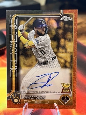 2025 Topps Gilded baseball Jackson Chourio Orange #'d 07/25 Auto