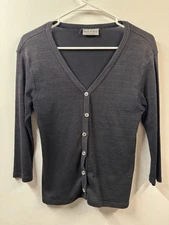 Michael Stars Cardigan Grey/Black  Comfy Stretch Breathable One Size American