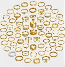 Awesome Mix Random Size Rings Wholesale Lot 25 Pcs Not Real Gold 🔥