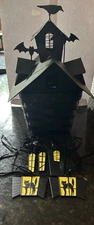 Longaberger 2012 Haunted House Basket &  Metal Roof Topper Door Windows Tie-Ons