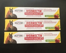 3 pack New In Box Paste Horse Dewormer Apple Flavor  Exp 9/2027 dur-vet wormer
