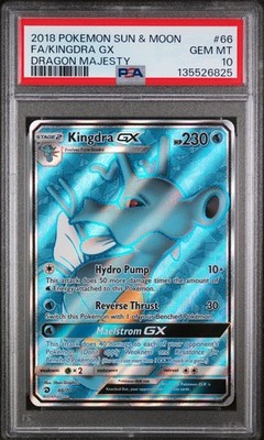 PSA 10 Kingdra Gx Full Art #66 2018 Pokemon Sun & Moon Dragon