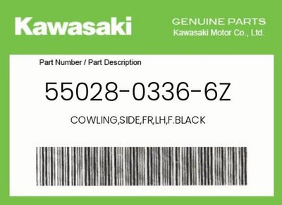 55028-0336-6z Kawasaki Cowling Side FR LH F.black
