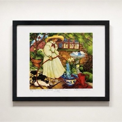 Linda Carter Holman ''My Side of the Yard'' Signed Ltd Ed Print 22/100 Framed 