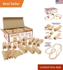 Expandable 52-Piece Wooden Train Track - Compatible with Thomas & Friends