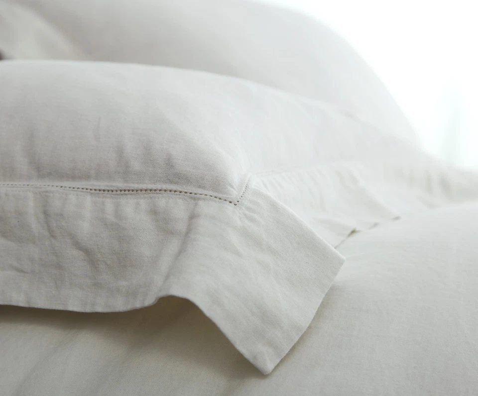 Комплект постельного белья с пододеяльником из 3 предметов — хлопок с вышивкой двойными рядами желтовато-коричневый - Изображение 3 из 4