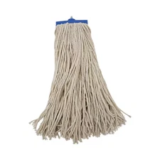 Economical Lie-Flat Head Flat Mop Mop Head, Cotton Fiber, 20 Oz., White, (12-Car