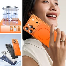 For iPhone 17/16/15/14/13 Pro Max/Pro Metal Magnetic Bumper Case with Lens Cover