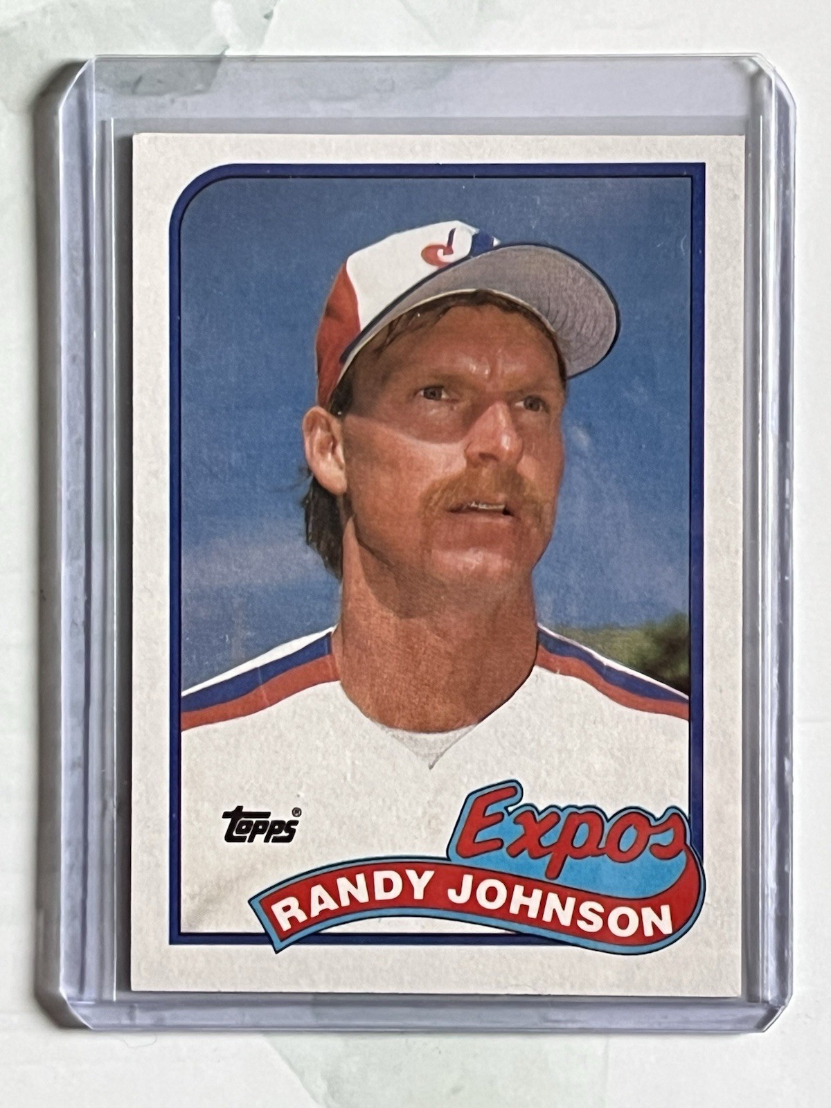 1989 Topps Baseball Card Randy Johnson RC Rookie Card HOF Montreal Expos #647
