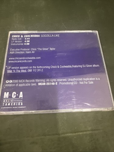 Chico & Coolwadda: Godzilla Like PROMO w/ Artwork MUSIC AUDIO CD edit lp instrum - Foto 2 di 6