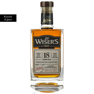 J.P. Wiser's 18 Jahre Canadian Whisky 40% 0,7l Kanada