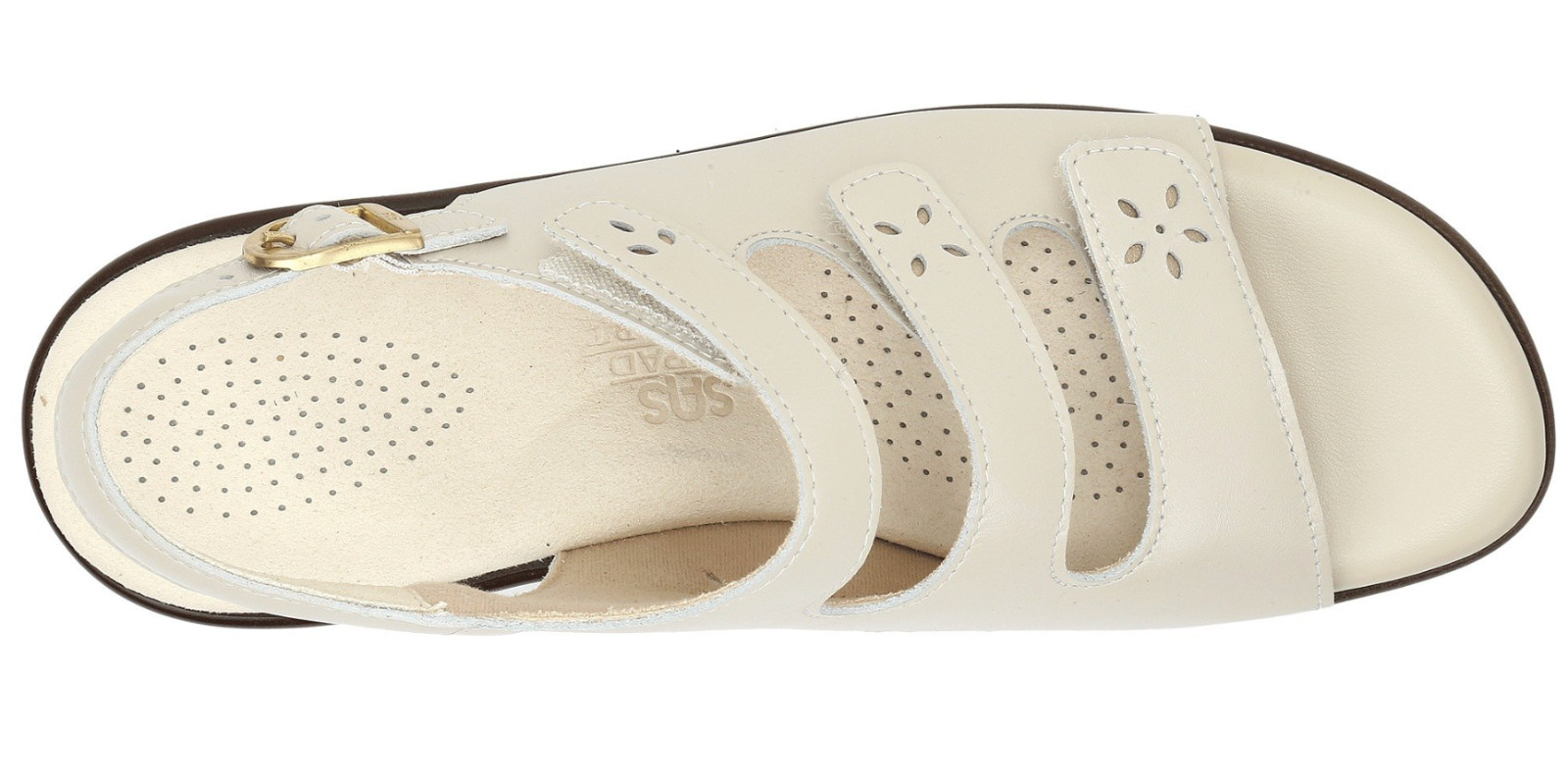 SAS Quatro Women's Bone Cream Leather Slingback Sandals 11M Made in USA NEW image 5
