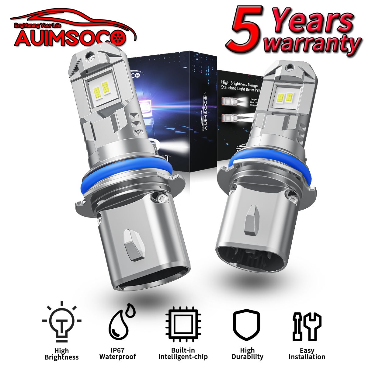 For Forest River FR3 2014-2023 Pair 9004 LED Headlight Kit Bulbs