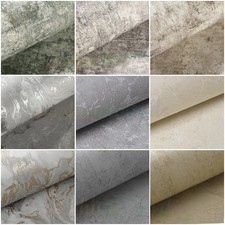 6X Stone Concrete Industrial Wallpaper Paste The Wall Dark Grey Metallic Copper