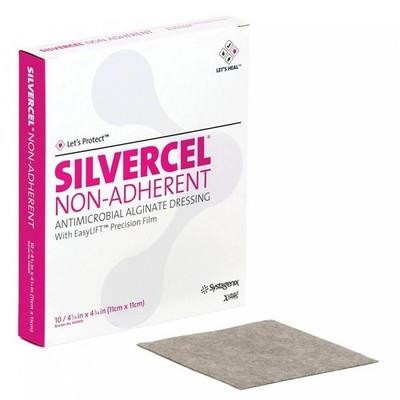 3M Silvercel Alginate Dressing 4.25 x 4.25 In. Non-Adherent Antimicrobial 50 Ct