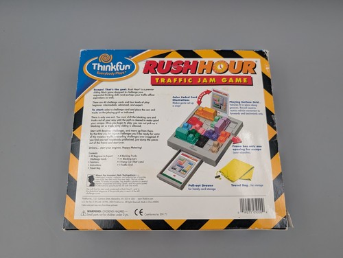1996 Binary Arts Thinkfun RUSH HOUR Traffic Jam Logic Game - Complete - Picture 2 of 3