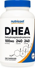 Nutricost DHEA 100mg, 240 Cápsulas - Sin Gluten, Sin Soja, Sin OGM, Suplemento