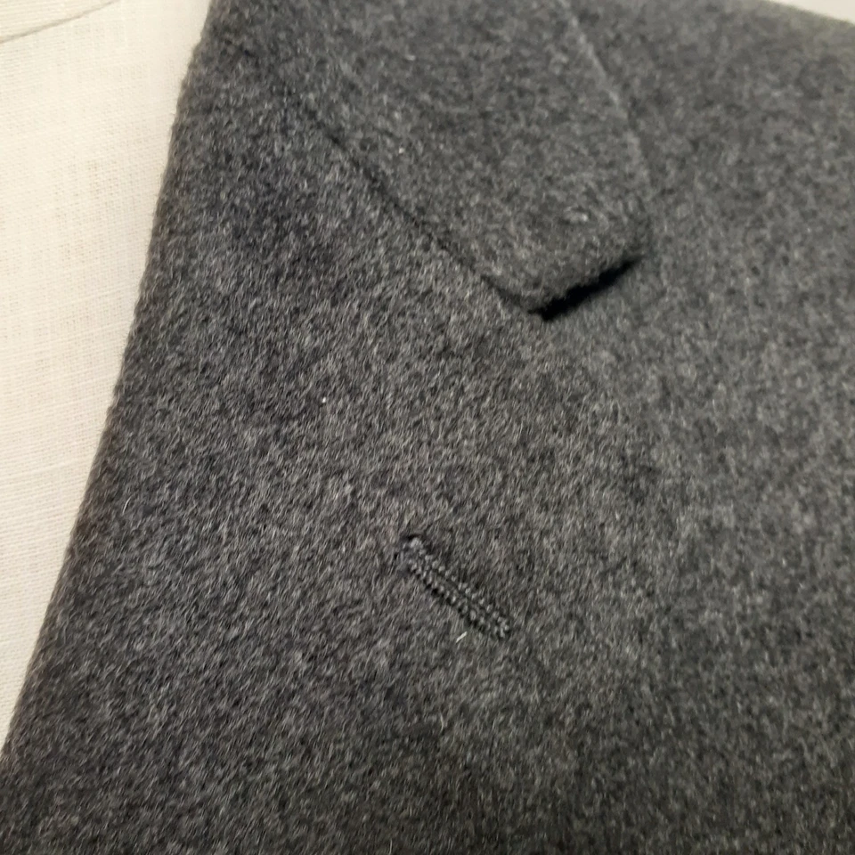 NEW Jos A Bank Overcoat Mens 46 Regular Grey 100% Cashmere Dress Coat topcoat - Image 3 of 4