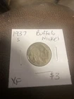 1937 S Buffalo Nickel. XF. $3