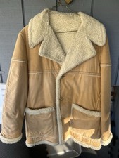 Vintage Cresco Sheepskin Suede Shearling Coat Western Sherpa Ranch Marlboro Man