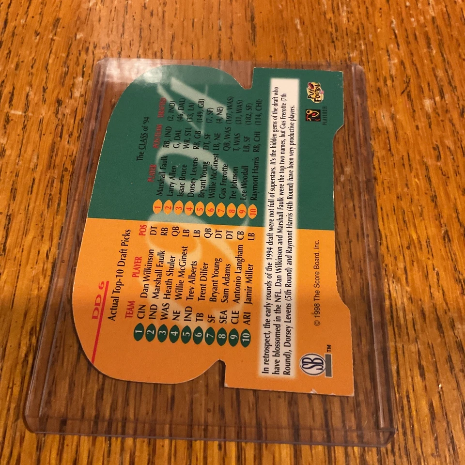 1998 Pro Line DC III Decade Draft Dan Wilkinson Marshall Faulk #DD6 - Image 3 of 3