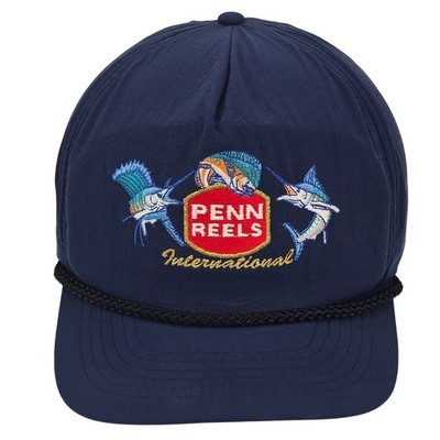 Penn Reels International Fishing Hat OSFA Navy Blue Rope Marlin Tuna Embroidered