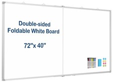 Double-Sided White Board Dry Erase Magnetic Whiteboard Wall 72x40 Foldable