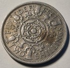 Regina Elizabeth II Dei Gratia Two Shillings 1955 Coin — photo 2