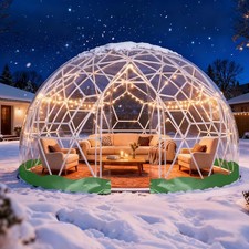 12x7.2ft Garden Bubble Tent 4-7Person Outdoor Clear Geodesic Dome Window Outdoor
