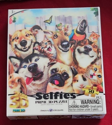 Selfies Prime 3D Puzzle PETS 50 pieces Howard Robinson Vibrant Colors Colorful