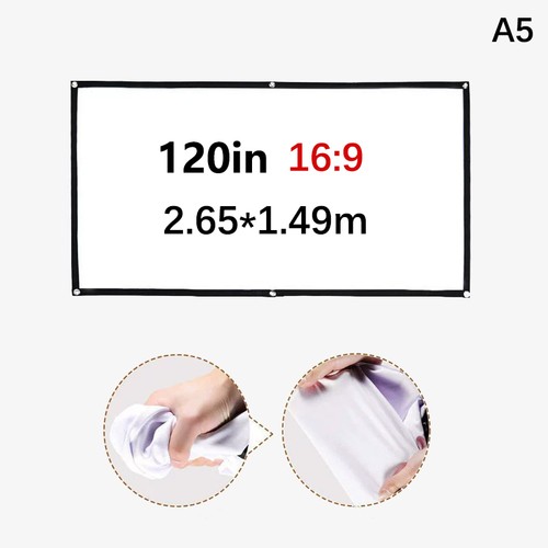 16:9 Projector Screen Projector Curtain 60/72/84/100/120 Inch HD Display Scree a - Bild 10 von 17
