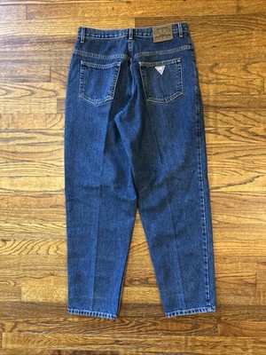 Vintage 90s Guess Blue Jeans Mens 32 X 30 Loose Tapered 2