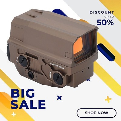 EvolutionGear Maded: UH1 Gen II 1 MOA Red Dot Holographic Sight 1:1 SIZE
