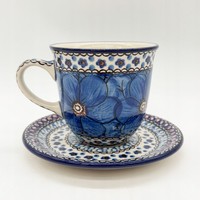 Tasse Handgefertigte Tasse Mit Untertasse Bunzlauer Keramik 300 Ml Unikat