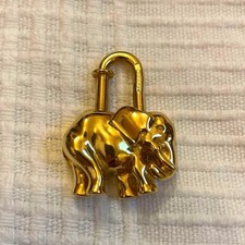 Charm borsa elefante HERMES Cadena 1997 lucchetto oro quasi nuovo dal Giappon...