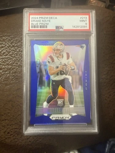 2024 Prizm Deca, Drake Maye Blue Prism PSA9 49/149￼