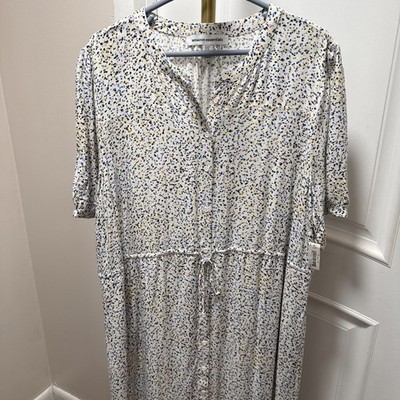 Amazon Essentials Women s Maxi Dress Button Down Tie Sz XXL Confetti Multi NWT