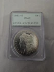 1881-S Morgan Silver Dollar PCGS MS63 Old Green Holder OGH Rattler Toned S$1