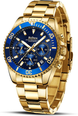 Reloj De Acero Inoxidable Bañado en Oro Para Hombre
