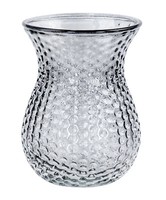 Retro Vase Grau Glas Blumenvase Dekovase Glasvase Blumendeko Tischdeko FrüHling